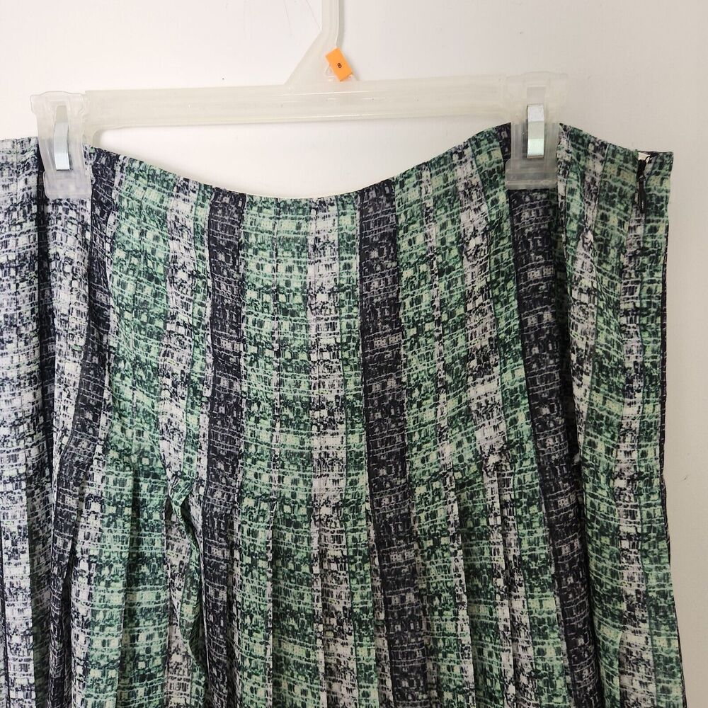 New W By Worth Skirt Size 8 Womens Green Pleated Career Lined Casual Cocktail - Picture 2 of 12
